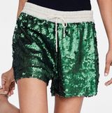 ZARA Green Sequin  Shorts Photo 0