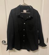 Black Oversized Denim Shacket  Photo 0