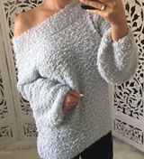 Light Blue Off Popcorn Sweater Photo 0