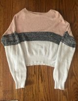 Garage Pink, White and Gray Sweater Photo 0