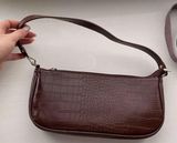 Brown Snakeskin Baguette Shoulder Bag Photo 0