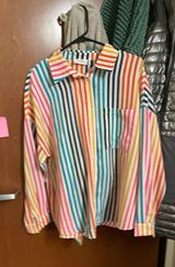Striped Button Up Top Photo 0