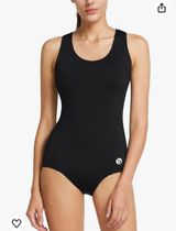 Women's Racerback Athletic One Piece Modest Bathing Suit Photo 0
