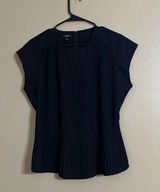 Black Pleated Sleeveless Top Sz M Work Career Closet Staple Photo 0
