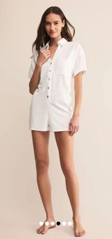 Z Supply Terry Cloth Romper Lounge White Photo 0