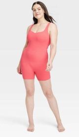 All In Motion NWT ribbed shorts body suit scoop back, size XL 18” p2p Photo 0