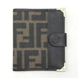 Fendi Vintage Card Holder Wallet Zucca Snap Closure Leather Trim Italy Timeless Photo 0