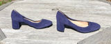 27 Edit Naturalizer Womens Rebecca Pumps Heels Blue Suede Close Toe Size 12 fall Photo 0