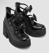 Bowknot Decor Chunky Heeled Round Toe Mary Jane Shoes Photo 0