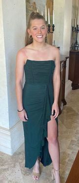 Showpo Green Strapless Maxi Dress Photo 0