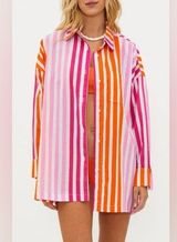 Beach Riot X Revolve Alexa Top Sunset Stripes swim cover Size PL Photo 0