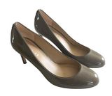Coach Devon Taupe Nude Patent Leather Stiletto Heeled Pumps Size 7B Photo 0
