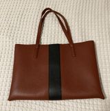 Vince Camuto Black & Brown Tote Bag Purse Photo 0