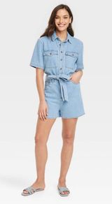Denim Romper Size 6 Photo 0