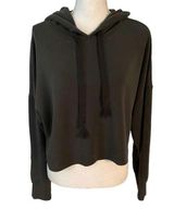 Altar'd State Size M Dreamluxe Cropped Hoodie Washed Black Cozy Modal Thumbholes Photo 0