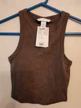 H&M brown cropped Ribbed tank top size womens xs
New with tags Photo 0