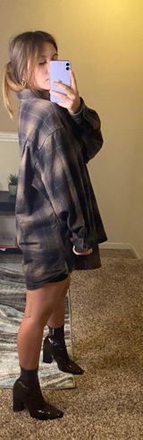 Oversized Flannel Brown Photo 0