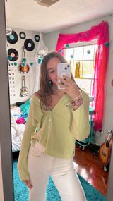 Jeanne pierre Lime Green Cardigan Photo 0