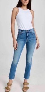 MOTHER Dazzler Straight Leg Ankle Jeans in Birds Of Paradise 25 Blue Photo 0