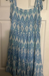 Sail to Sable Blue and White Mini Dress Photo 0