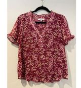 NEW Beacon Apparel Top Womens Medium Pink Flutter Short Sleeve Stitch Fix Work Photo 0