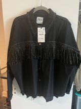 ZARA Fringe denim Jacket Photo 0