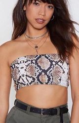 Nasty Gal Snake Skin Bandeau  Photo 0