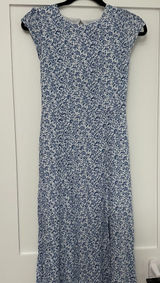 Banana Republic Floral Blue Sleeveless Dress Photo 0