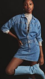 Anthropologie Denim Micro Mini Skirt Dress Photo 0