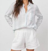 Rails Charli Moss Stripe Button Down Linen Blend Top Size M Photo 0