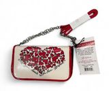 Brighton Red and Cream Clutch with Heart Design Photo 0