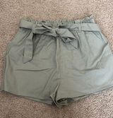 Tie Front Green Shorts Photo 0