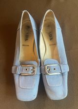 Vintage PRADA Blue Loafer Flats w Buckle Size 38.5 8.5 AS-IS IMPERFECT Shoes Photo 0
