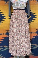 Vintage Neo Nostalgia Rayon Maxi Floral Skirt. Lined. Elastic Waist. Size Small. Multiple Photo 0