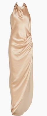 Amanda Uprichard Elektra Gathered Silk Halter Gown Photo 0