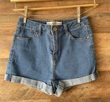 Papaya Denim High Waisted Cuffed Shorts Photo 0