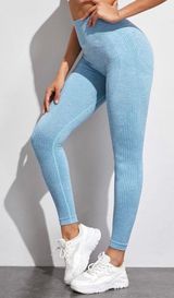 SheIn Blue Contouring Leggings Photo 0