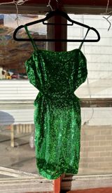 Green Sequin Mini Dress Photo 0