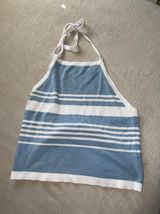 Brandy Melville White And Blue Tank Top Photo 0