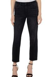 Liverpool  Non-Skinny Skinny Jeans Size 10 30 Petite High Rise Black Slim Photo 0