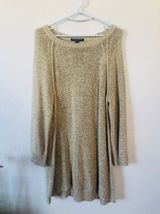 Cable & Gauge gold metallic open knit 2X sweater 3/4 sleeve fall gorgeous Photo 0