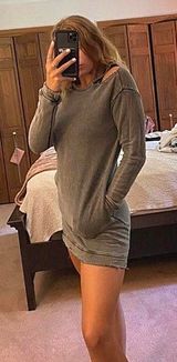 Don't Ask Why  Distressed Sweat Shirt Dress Photo 0
