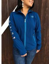 Ariat Women's Softshell Jacket Blue Size S Wind & Water Resistant Western Photo 0
