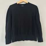 LL Bean Black Crewneck Sweater Cashmere Blend Neutral Casual Winter Comfy Medium Photo 0