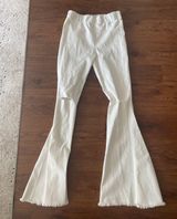 High Waisted White Flare Jeans Size M Photo 0