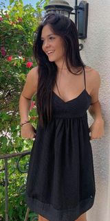 Black Mini Sundress Linen Photo 0