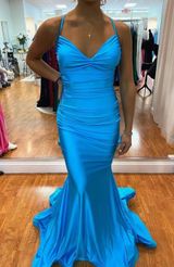 Blue Mermaid Prom Dress Size 6 Photo 0