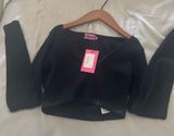 Edikted Long Sleeve Crop Top Black Photo 0