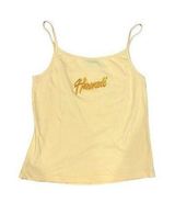 Hawaii embroidered yellow y2k cami top women's large Photo 0