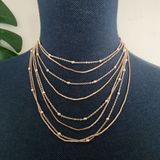 Gold Multi Chain Strand Choker Necklace Photo 0